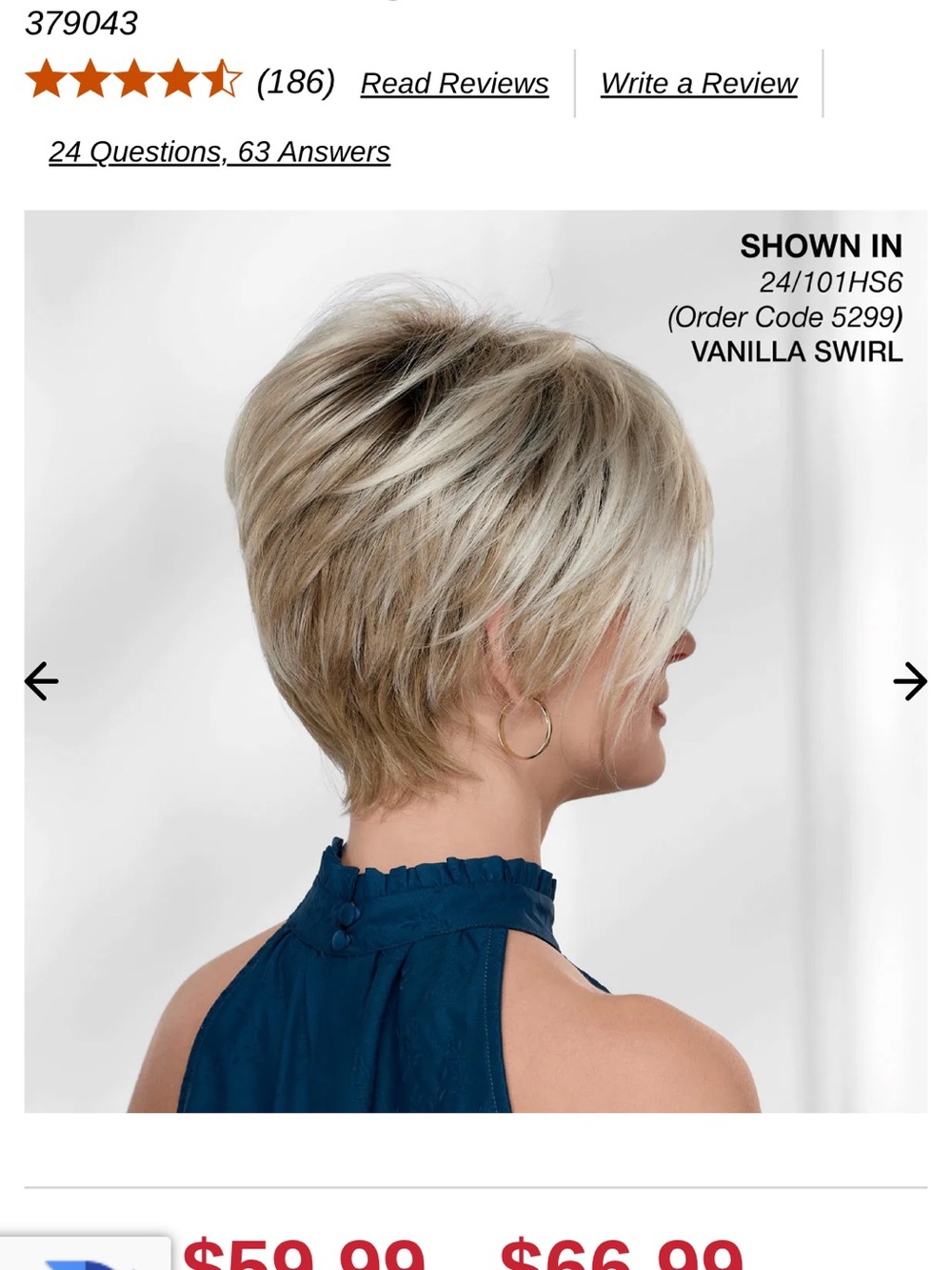 🦋🦋🦋Short Layered BECKETT Women's Wig in Vanilla Swirl by PAULA YOUNG - Picture 2 of 3